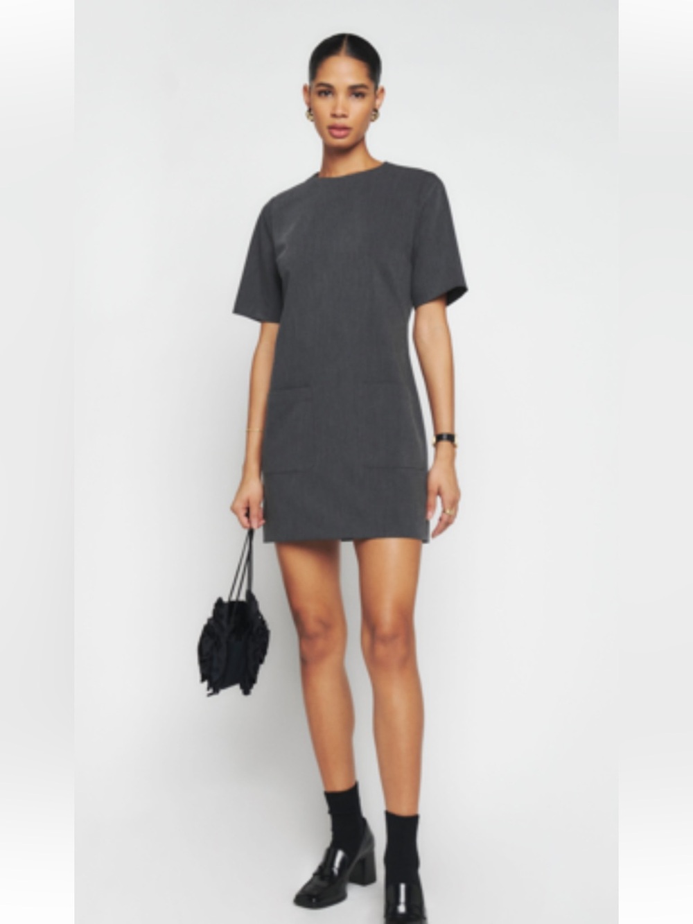 Reformation Grey Finsbury Dress